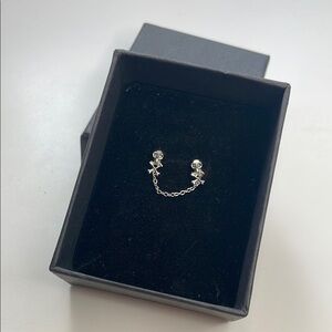 Silver Chain Stud Earrings